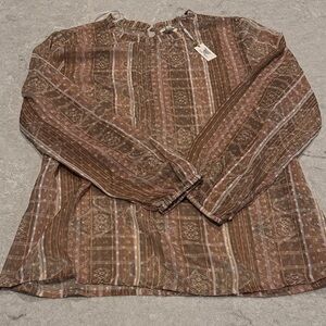 Cost Plus World Market Multicolor Patterned Blouse- Sheer